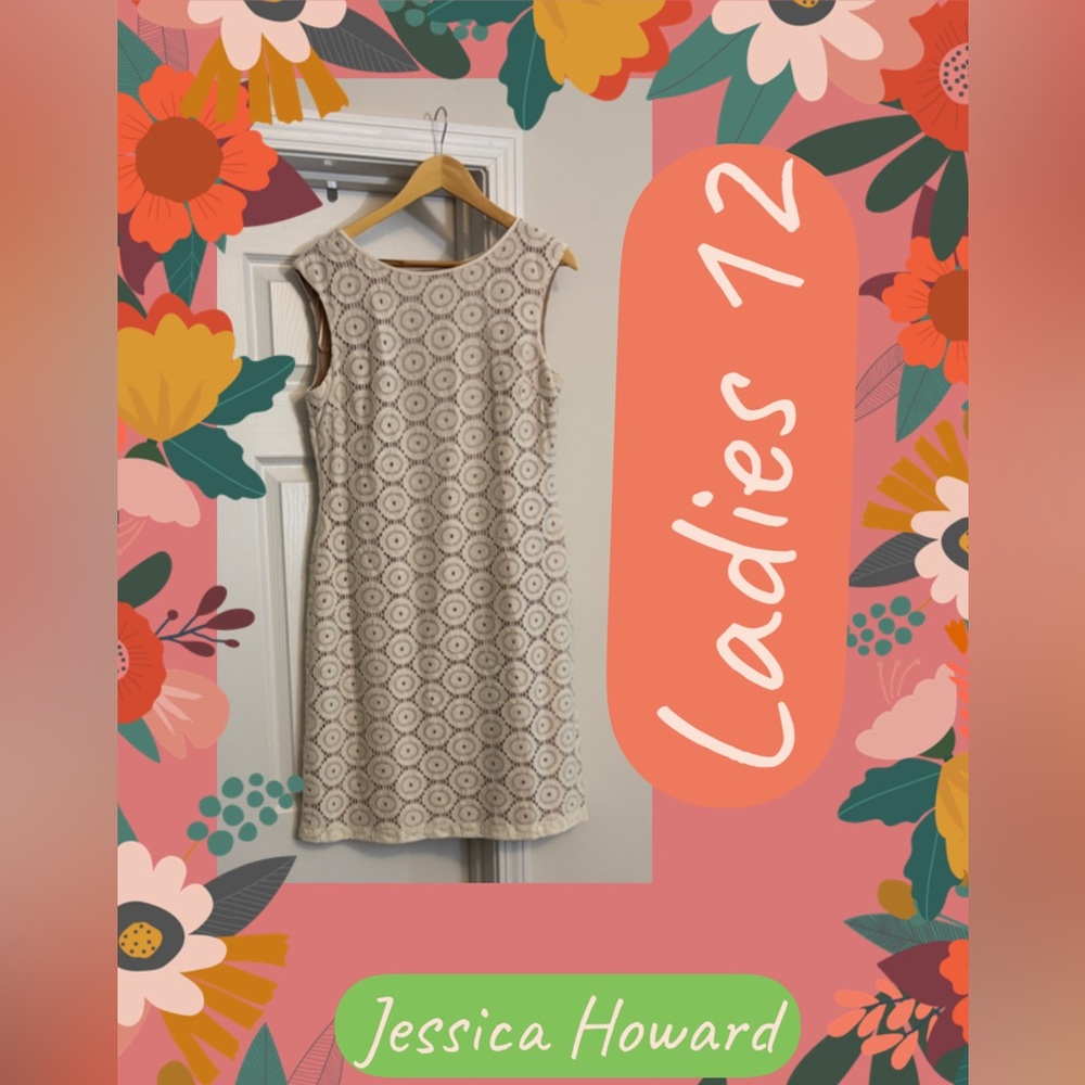 Jessica Howard Cream Lace Midi Dress